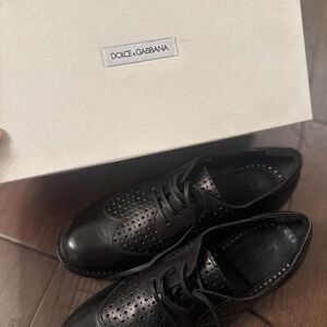 New！Dolce & Gabbana Black Leather Oxfords